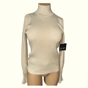 On 12th Gold Mock Neck Sweater